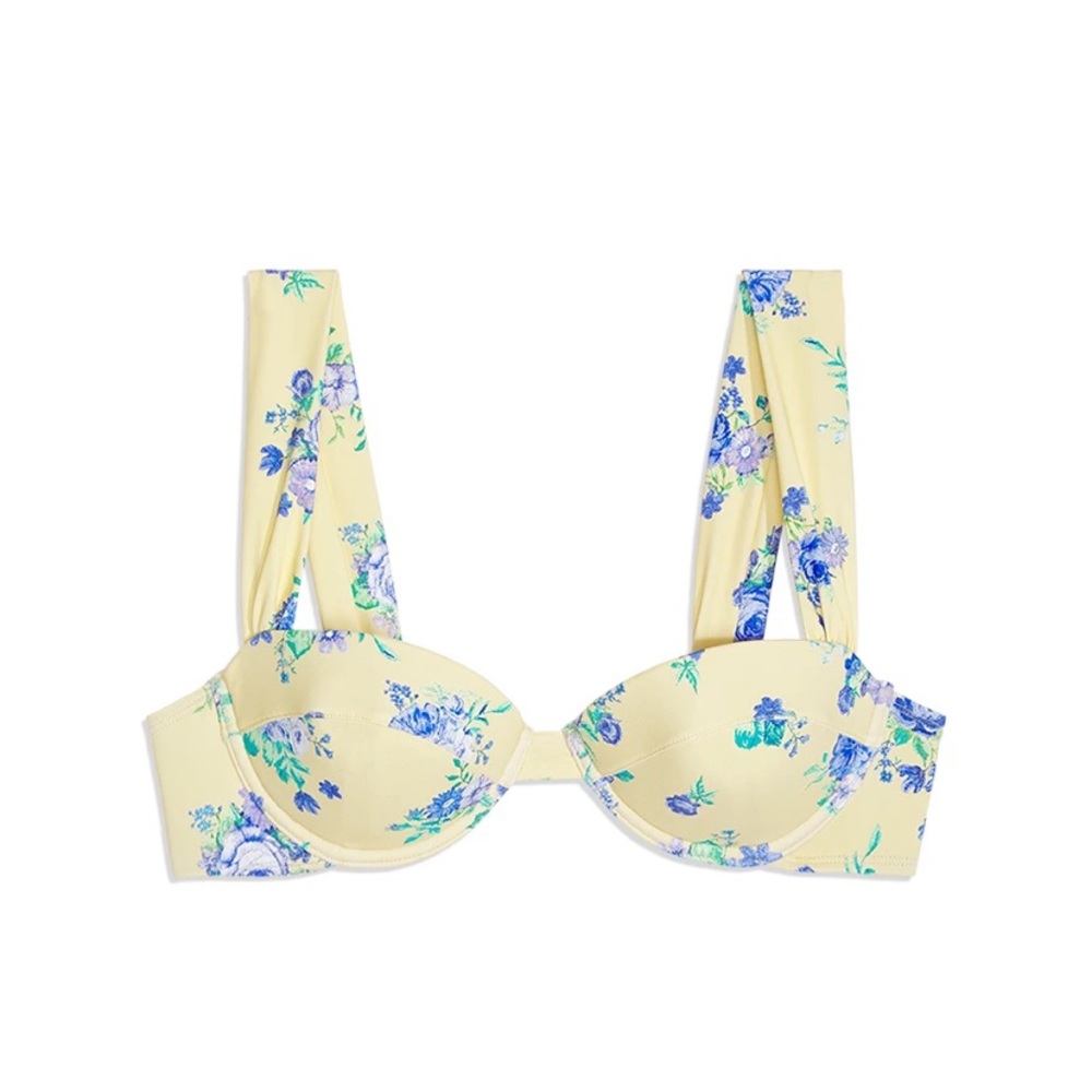 WeWoreWhat Yellow Floral Bikini Top
